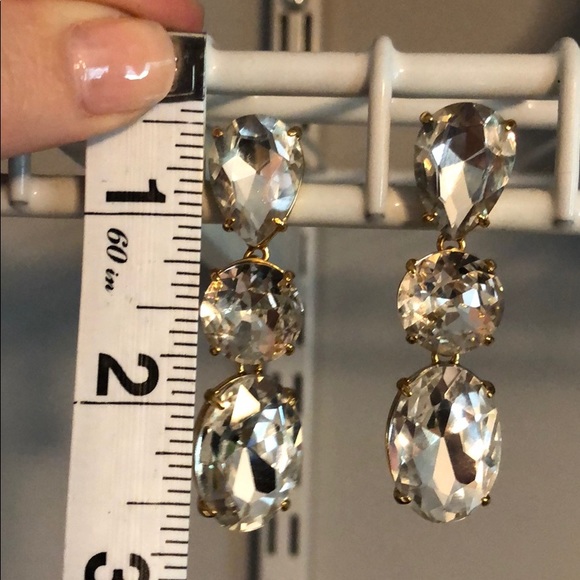NWOT JCrew three drop faux diamond w/ gold detail - Picture 3 of 3